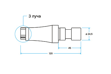 Керн для крестовин 31 мм, 3 луча