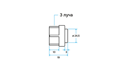 Керн-насадка для фиксации крестовин 19x3
